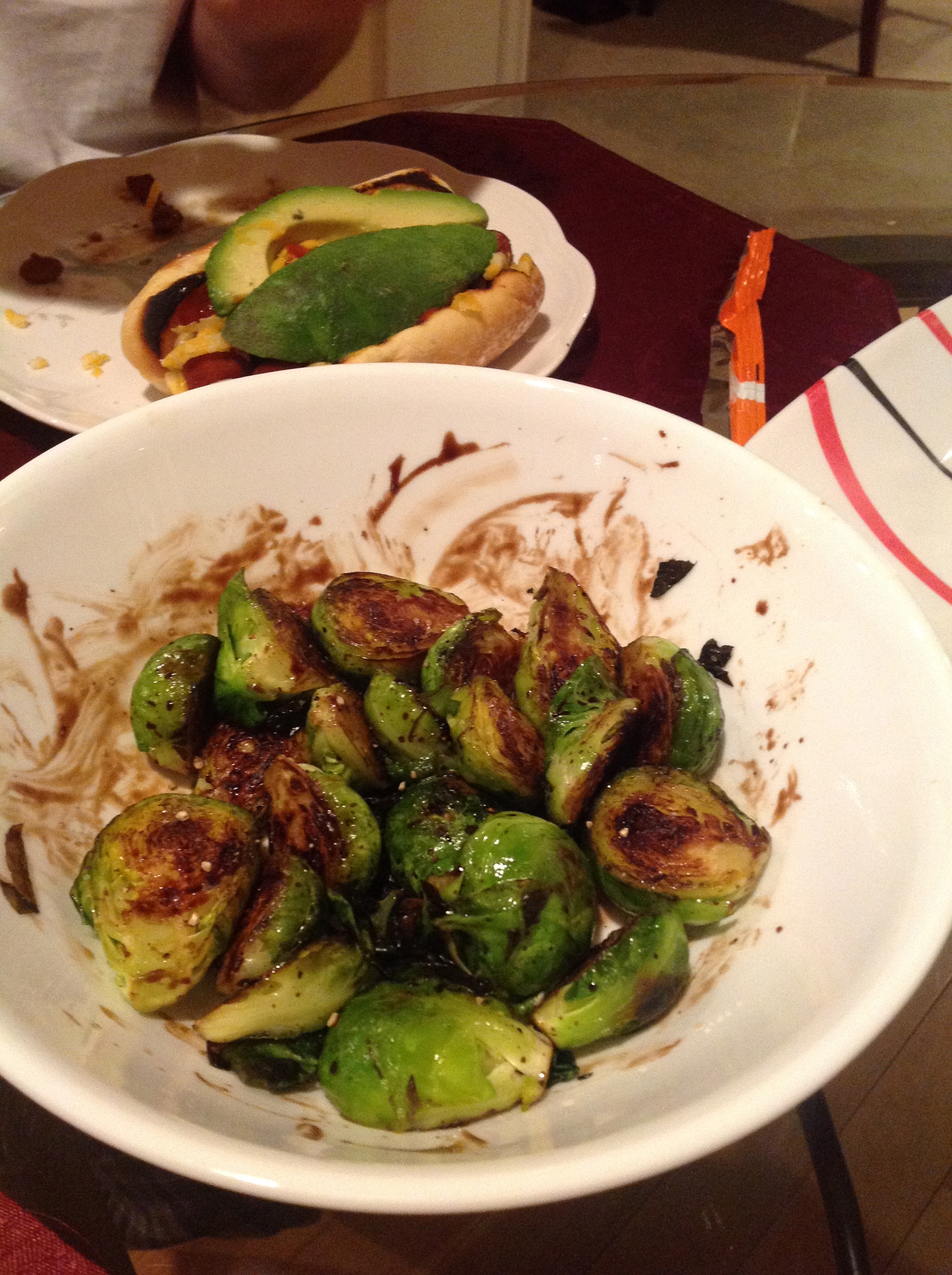 brussels sprouts to go with our hotdogs
