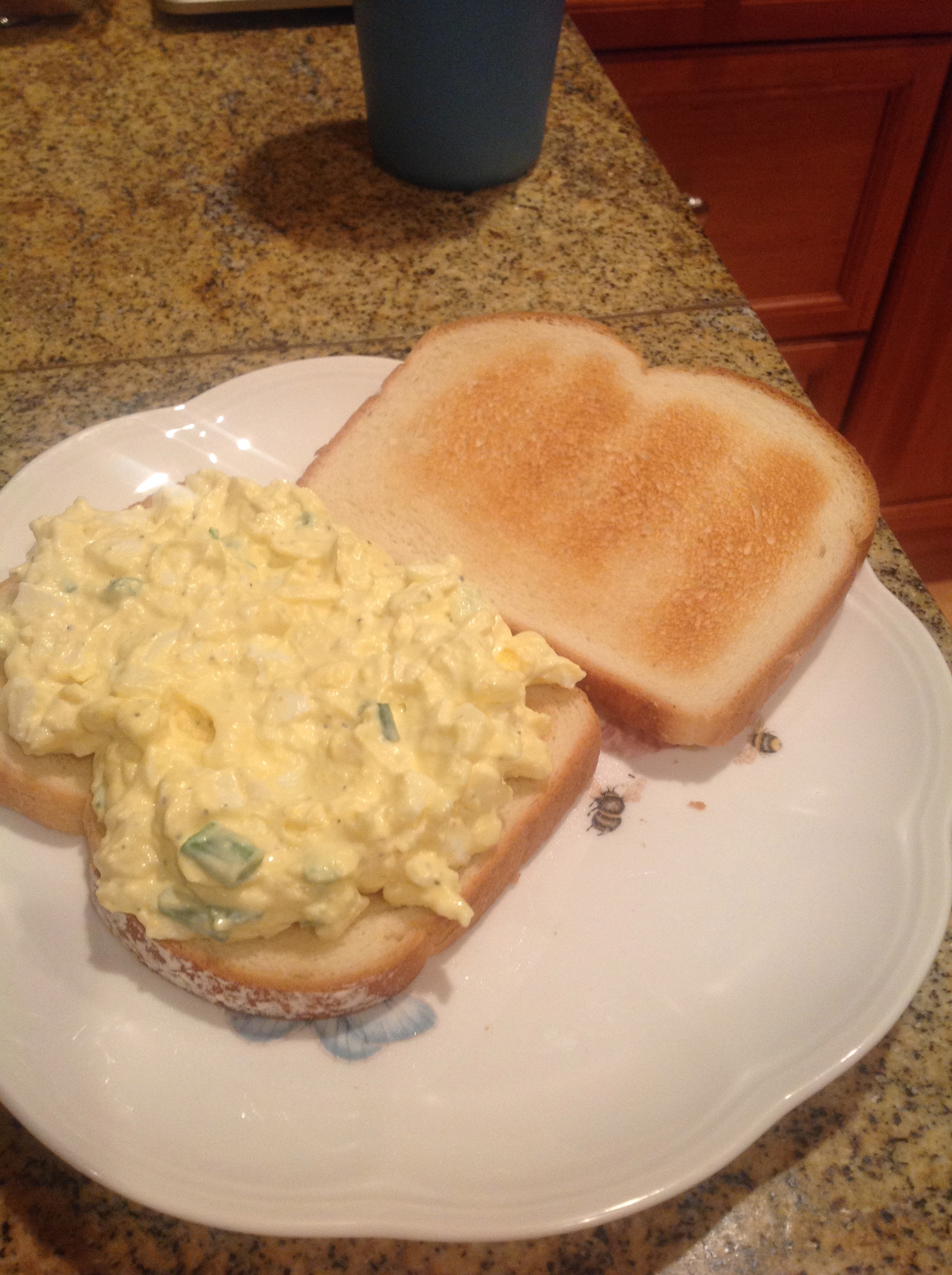 zach made egg salad sandwich