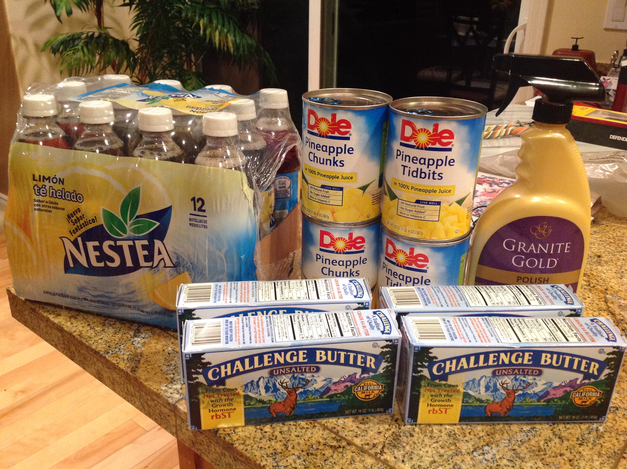 Fred Meyer: The Nestea drink was free (free friday deal). I stocked up on the butter too (after coupon i paid like 1.50$ each,normally its $4 each)I paid $11