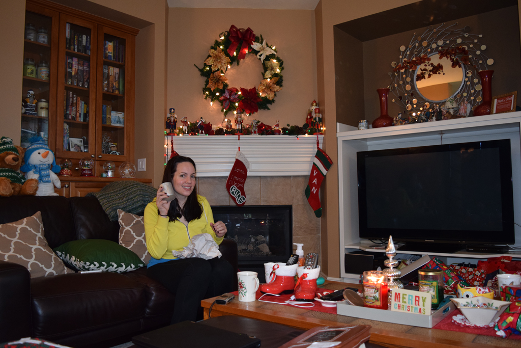 Sis In Law Julia opening one of her stocking gift