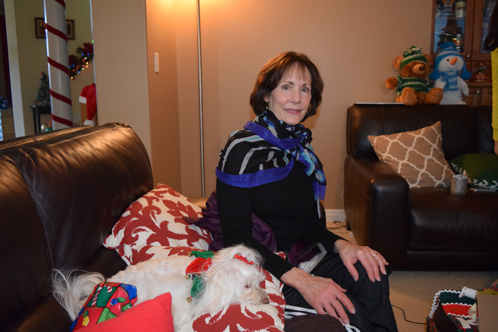 MIL with her pretty scarf (one of her gifts)