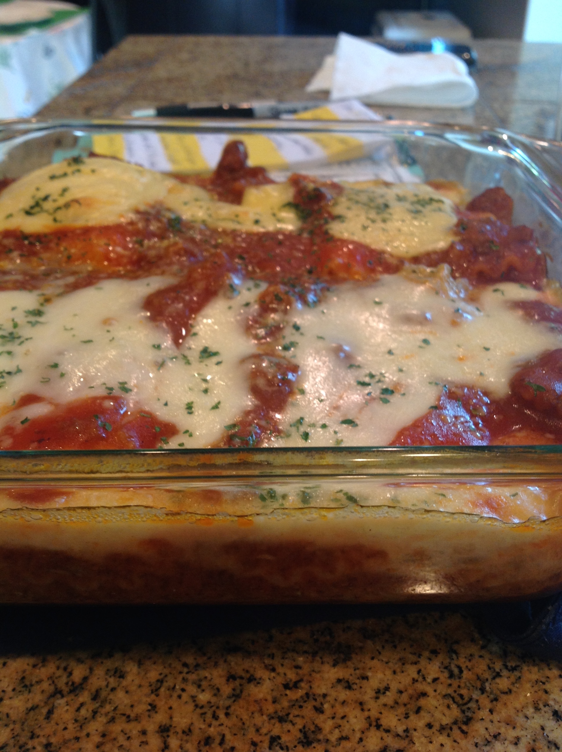 Lasagna (I used 2 kinds of cheese here)